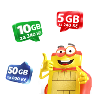 Datové balíčky 5 GB, 10 GB a 50 GB za speciální cenu