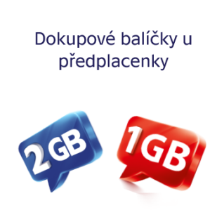 Dokupový balíček 1 GB a 2 GB za speciální cenu pro předplacenky