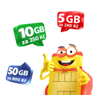 Datové balíčky 5 GB, 10 GB a 50 GB za speciální cenu