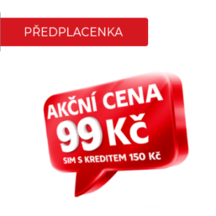 SIM s kreditem 150 Kč za 99 Kč