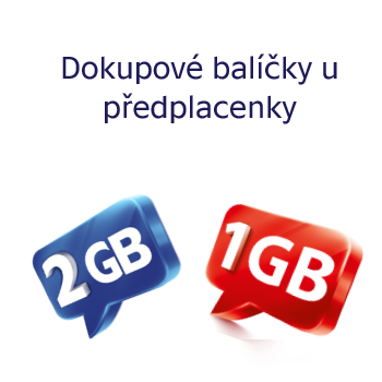 Dokupový balíček 1 GB a 2 GB za speciální cenu pro předplacenky