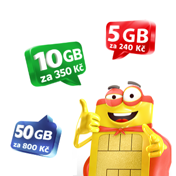 Datové balíčky 5 GB, 10 GB a 50 GB za speciální cenu
