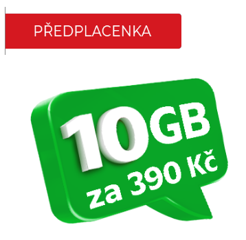 Datový balíček 10 GB za výhodnou cenu pro předplacenky