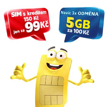 Třikrát datový balíček 5 GB za speciální cenu 100 Kč pro všechny nové předplacenky 